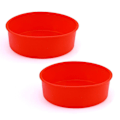 Miniatyrbild 1 av 4: Rund form silikon 8 tums kakform, rund form set om 2, non-stick bakform, Reusa