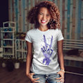 Miniatyrbild 2 av 3: Skeleton Peace Cool T-shirt för kvinnor 3XL