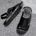 Miniatyrbild 3 av 4: Herrtofflor Sommarmodeskor Halkfria strandsandaler c2078 Black 41