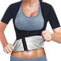 Miniatyrbild 2 av 5: Dam Svett Bastu Body Shaper Vest Heat Trapping Toppar Träningsskjortor Dragkedja Jacka Termotröjor Viktminskning Waist trainer ,blå S M
