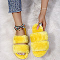 Miniatyrbild 2 av 3: Damtofflor Flat Home Outdoor Casual Fur Tofflor Inomhus plysch tofflor Gul Yellow 41