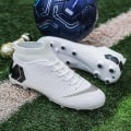Miniatyrbild 4 av 5: Fotbollsskor för män Halkfria fotbollsskor Klossar Gräs Fotbollssneakers 888B White 35