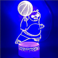 Miniatyrbild 2 av 2: Kung Fu Panda 3d Led Nattljus Sovrumsbordslampa Färgbyte
