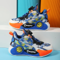 Miniatyrbild 3 av 5: Basketskor för pojkar Mode Halkfria sneakers Sportskor som andas 3B2301 Blue 34