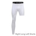 Miniatyrbild 1 av 4: Män Base Layer Träningsbyxor Kompression Running Tight Sport Beskuren Ett ben White Right M