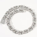 Miniatyrbild 1 av 5: 24 tum Silver Micro-inlagd Zircon Large Hip-hop halsband kedja