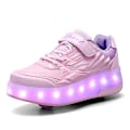 Miniatyrbild 1 av 5: Barnsneakers Dubbelhjulsskor Led Light Skor q7 Pink 40