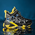 Miniatyrbild 4 av 5: Basketskor för män Mode Halkfria sneakers Andas sportskor W23 BlackYellow 44