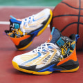 Miniatyrbild 2 av 5: Basketskor för barn Mode Halkfria sneakers Sportskor som andas 6969 BlackOrange 38