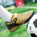Miniatyrbild 4 av 4: Fotbollsskor för barn Halkfria fotbollsskor Klossar Gräs Fotbollssneakers 3026 Gold 30