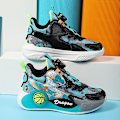 Miniatyrbild 4 av 5: Basketskor för pojkar Mode Halkfria sneakers Sportskor som andas 3B2301 Green 33