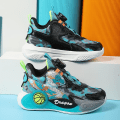 Miniatyrbild 4 av 5: Basketskor för pojkar Mode Halkfria sneakers Sportskor som andas 3B2301 Green 34