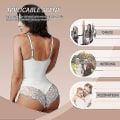 Miniatyrbild 3 av 5: Spetsbody för kvinnor Magkontroll Shapewear V-ringad rygglös kamisole ärmlös smalare toppar