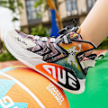 Miniatyrbild 3 av 5: Basketskor för barn Mode Halkfria sneakers Andas Pojkar Flickor Sportskor 2901 Beige 38