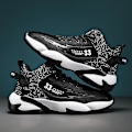 Miniatyrbild 3 av 5: Basketskor för män Mode Halkfria sneakers Andas Pojkar Flickor Sportskor 266 Black 40
