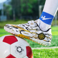Miniatyrbild 4 av 5: Barn Ungdom Gräs Fotbollsskor Skor Inomhusfotboll Casual utomhus X1577 WhiteGold 30