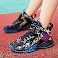 Miniatyrbild 4 av 5: Barn Basketskor Andas Sneakers Pojkar Flickor Sportskor Yj8768 Black 34