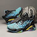 Miniatyrbild 2 av 5: Basketskor för män Mode Halkfria sneakers Andas sportskor W27 BlackBlue 41