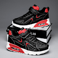 Miniatyrbild 2 av 4: Pojkar Flickor Sneakers Andas löparskor Mode Sportskor 3Ab817 BlackRed 34