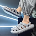 Miniatyrbild 5 av 5: Strandtofflor för män Modesandaler Utomhus Halkfria inomhusskor 3B2104 Gray 38-39