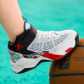 Miniatyrbild 4 av 5: Basketskor för barn Mode Halkfria sneakers Sportskor som andas ra818 White 38