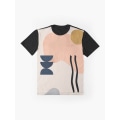 Miniatyrbild 4 av 7: Abstrakt beige solbränna Geometrisk konst 3 grafisk T-shirt Black XL