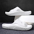 Miniatyrbild 5 av 5: Strandtofflor för män Modesandaler Utomhus Halkfria inomhusskor 3Bs2196 White 40-41