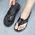Miniatyrbild 4 av 5: Herrtofflor Kohudssandaler Flip-flops Mode Beach Shoes 1G2110 41