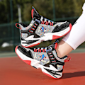 Miniatyrbild 5 av 5: Basketskor för pojkar Mode Halkfria sneakers Sportskor som andas 3B2330 BlackRed 32