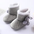 Miniatyrbild 2 av 4: Vintervarma nyfödda toddler 1 år baby Flickor Pojkar Skor Mjuk sula Pälssnöskor 0-18M Gray 7-12 Months