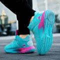 Miniatyrbild 4 av 5: Barn Basketskor Mode Pojkar Flickor Sneakers Sportskor som andas 2La099 Cyan 40