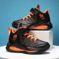 Miniatyrbild 4 av 5: Pojkar Flickor Basketskor Barn Sneakers Andas Sportskor 5088 BlackOrange 37