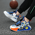 Miniatyrbild 5 av 5: Basketskor för pojkar Mode Halkfria sneakers Sportskor som andas 3B2301 Blue 34