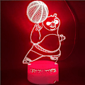 Miniatyrbild 1 av 2: Kung Fu Panda 3d Led Nattljus Sovrumsbordslampa Färgbyte