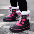 Miniatyrbild 4 av 5: Vintersnöskor för barn Varma ankelstövlar Halkskydd Pojkar Flickor Vinterskor E01 BlackPink 32