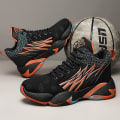 Miniatyrbild 2 av 5: Basketskor för män Mode Halkfria sneakers Andas sportskor W27 BlackOrange 41