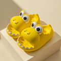 Miniatyrbild 1 av 4: Dinosaurietofflor för barn Halkfria duschbadtofflor Mjuka sommarsandaler för flickor och pojkar Yellow 26-27 17cm