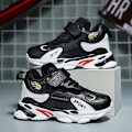 Miniatyrbild 5 av 5: Barn Basketskor Mode Pojkar Flickor Sneakers Andas Sportskor X201 BlackRed 34