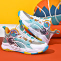 Miniatyrbild 4 av 5: Pojkar Basketskor Andas löparskor Mode Sneakers 3Da853 WhiteYellow 31