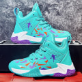 Miniatyrbild 2 av 5: Basketbollskor för barn, Andningsbara sneakers, Trendiga vardagsskor, Löparskor Yj559 Cyan 37