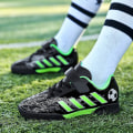 Miniatyrbild 5 av 5: Fotbollsskor för barn Halkfria fotbollsskor Klossar Gräs Fotbollssneakers 692Y Black 34
