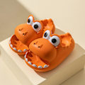 Miniatyrbild 1 av 4: Dinosaurietofflor för barn Halkfria duschbadtofflor Mjuka sommarsandaler för flickor och pojkar Orange 26-27 17cm