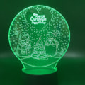 Miniatyrbild 2 av 2: Christmas Snowman 3d Led nattljus Sovrumsbordslampa färg ändras