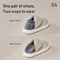 Miniatyrbild 3 av 5: Vinter Kvinnor Tofflor Bröd Skor Utomhus Inomhus Hem Skor Män PU Varm plysch Dual Purpose EVA Tjock sula Halkfri Meteorite Grey 40-41 insole 26cm