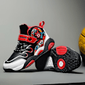 Miniatyrbild 3 av 5: Barn Basketskor Mode Pojkar Flickor Sneakers Andas Sportskor 7692 BlackRed 32