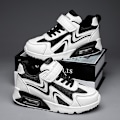 Miniatyrbild 2 av 5: Pojkar Flickor Sneakers Andas löparskor Mode Sportskor 3Ab817 BlackWhite 34