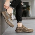 Miniatyrbild 5 av 5: Promenadskor för män Andas Flying Woven Mesh joggingskor Halkfria sneakers 3C9903 Khaki 41