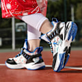 Miniatyrbild 4 av 5: Basketskor för pojkar Mode Halkfria sneakers Sportskor som andas 3B2330 BlackBlue 34