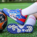 Miniatyrbild 4 av 5: Fotbollsskor för barn Halkfria fotbollsskor Klossar Gräs Fotbollssneakers Yj2259 Blue 34