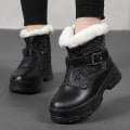 Miniatyrbild 4 av 5: Barn Vintersnöboots Varma ankelstövlar Tjejer Anti-halk vinterskor P825 Black 37